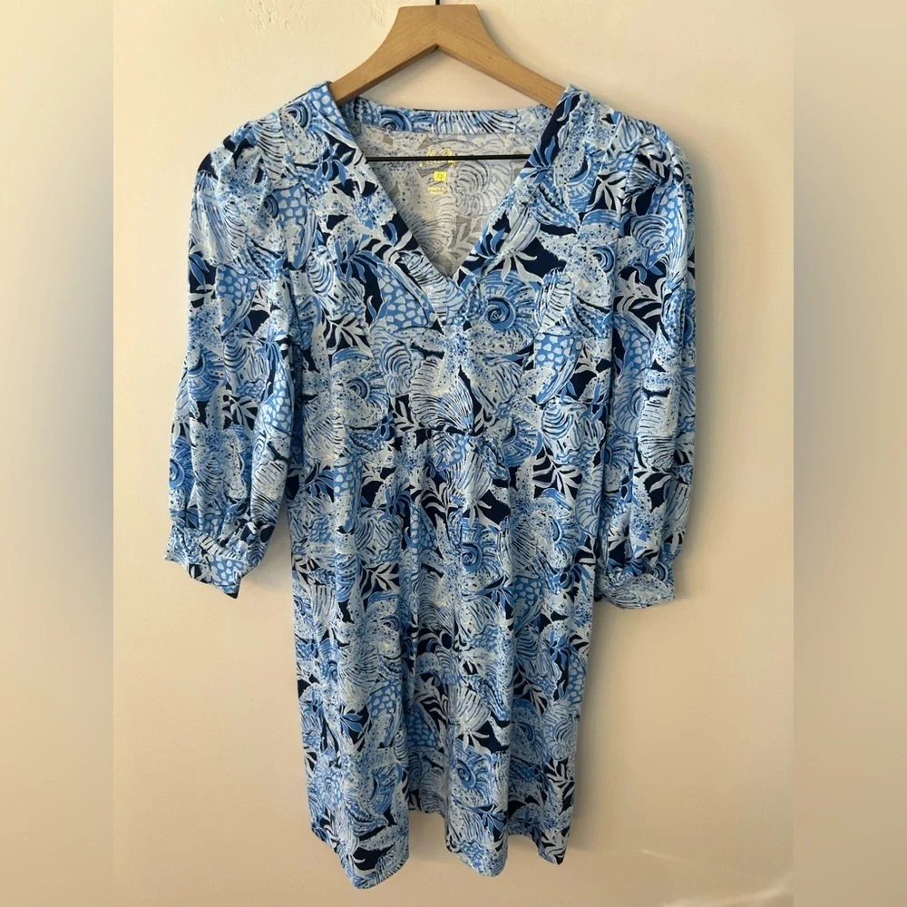Lilly Pulitzer Women’s Cass Dress in Bonaire Blue Coastal Constellation, Size XS - Picture 4 of 12